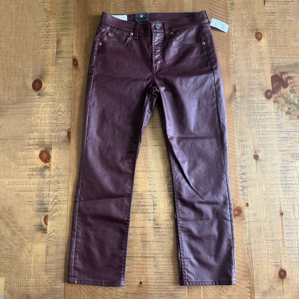 GAP Vintage Slim Mid Rise Coated Jeans Deep Burgundy – Size 4/27P